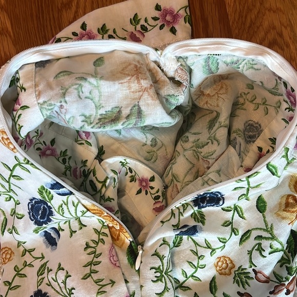 Farm Rio - Off-White Folk Floral Lenzing Ecovero Euroflax Jumpsuit Medium NWT - Picture 12 of 16